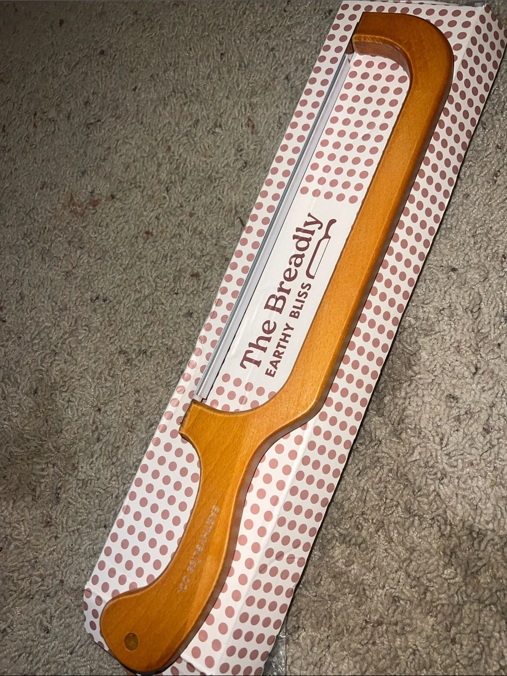 Breadly Earthy Bliss sourdough bow knife in box.